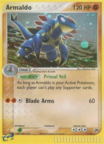 Armaldo — Sandstorm 1 Pokémon card