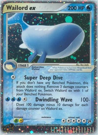 Wailord ex — Sandstorm 100 Pokémon card
