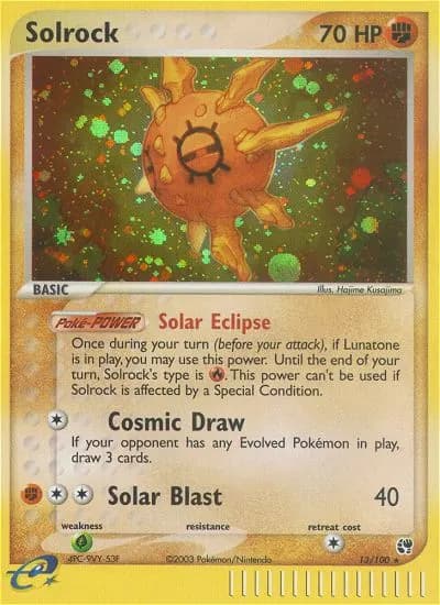 Solrock — Sandstorm 13 Pokémon card