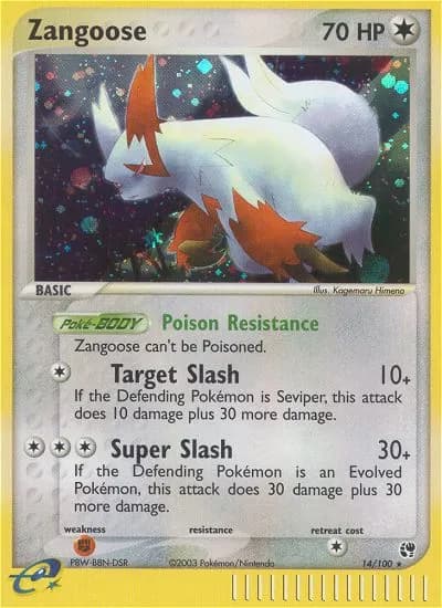 Zangoose — Sandstorm 14 Pokémon card