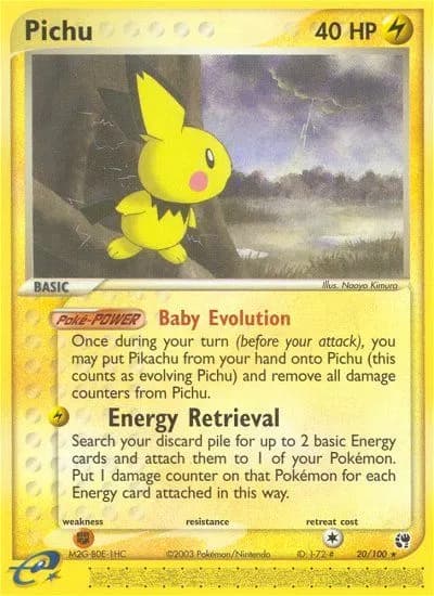 Pichu — Sandstorm 20 Pokémon card