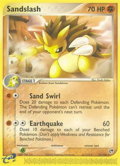 Sandslash — Sandstorm 21 Pokémon card