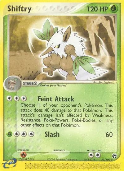 Shiftry — Sandstorm 22 Pokémon card