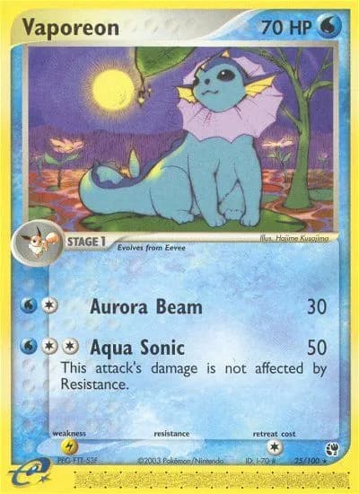 Vaporeon — Sandstorm 25 Pokémon card