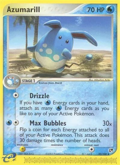 Azumarill — EX Sandsturm 30 German Pokémon card