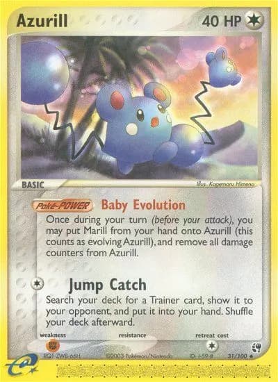 Azurill — Sandstorm 31 Pokémon card