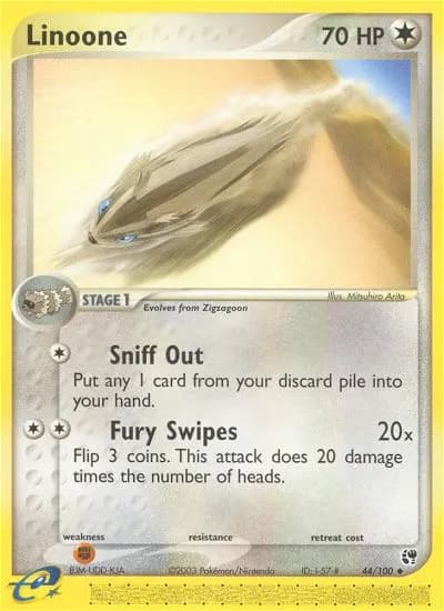 Linoone — Sandstorm 44 Pokémon card