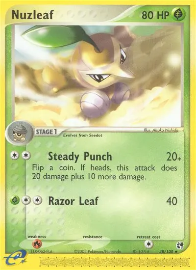 Nuzleaf — Sandstorm 48 Pokémon card