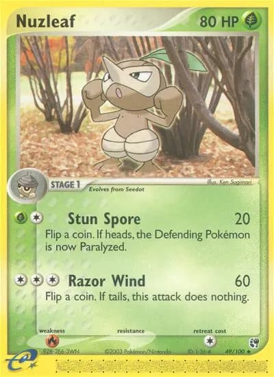 Nuzleaf — Sandstorm 49 Pokémon card