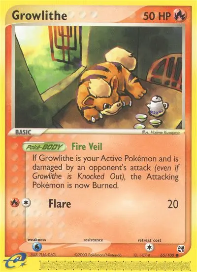 Growlithe — Sandstorm 65 Pokémon card