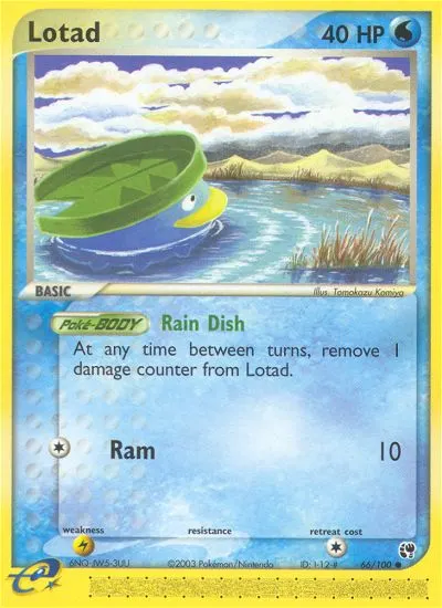Lotad — Sandstorm 66 Pokémon card