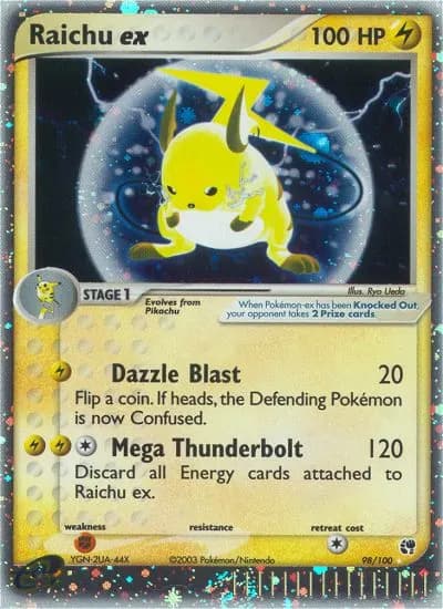 Raichu ex — Sandstorm 98 Pokémon card