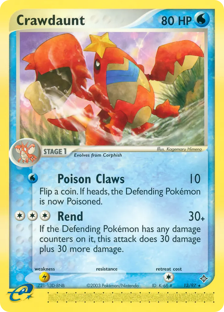 Krebutack — EX Drache 13 German Pokémon card
