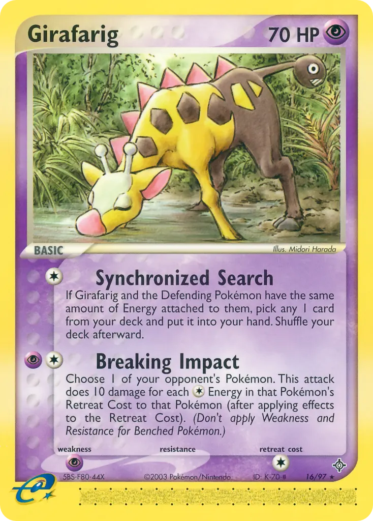 Girafarig — Dragon 16 Pokémon card
