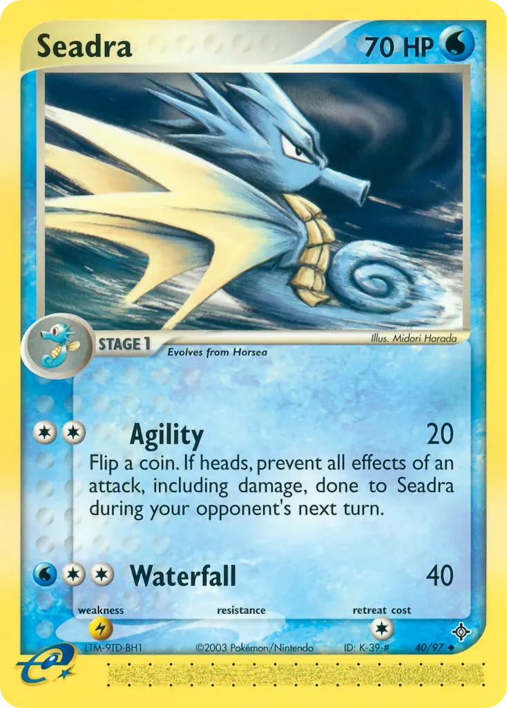 Seadra — Dragon 40 Pokémon card