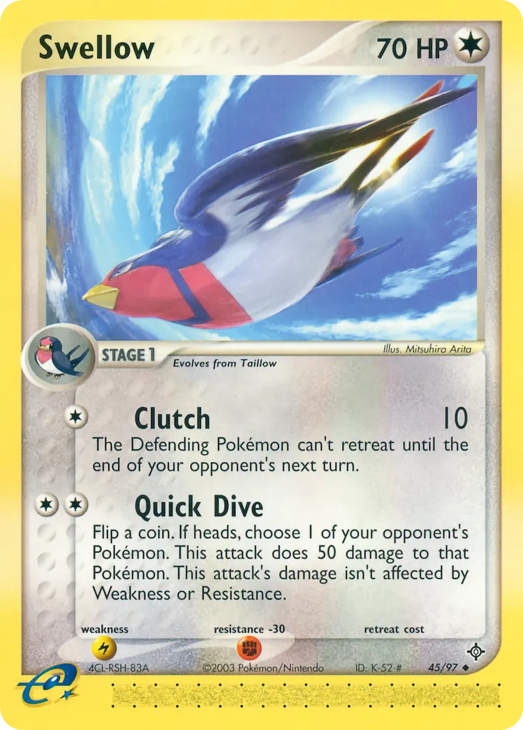 Swellow — Dragon 45 Pokémon card