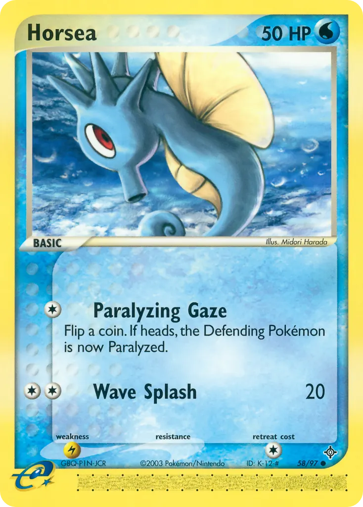 Horsea — Dragon 58 Pokémon card