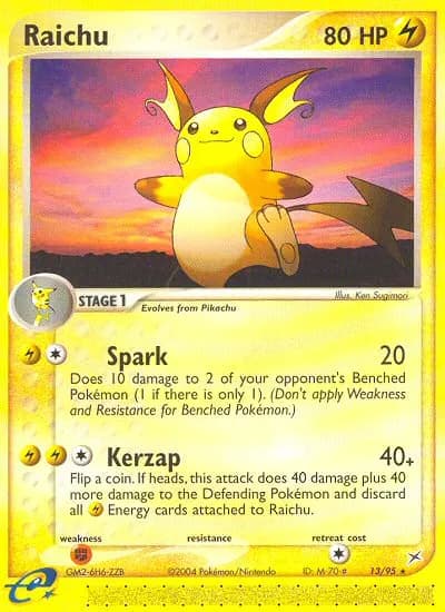 Raichu — Team Magma vs Team Aqua 13 Pokémon card