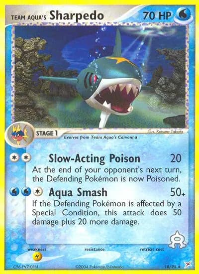 Team Aqua's Sharpedo — Team Magma vs Team Aqua 18 Pokémon card