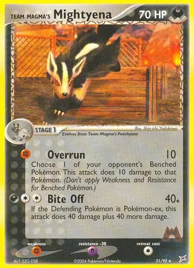 Team Magma's Mightyena — Team Magma vs Team Aqua 21 Pokémon card