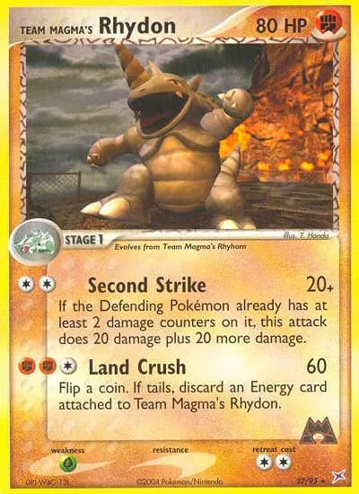 Team Magma's Rhydon — Team Magma vs Team Aqua 22 Pokémon card