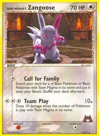 Team Magma's Zangoose — Team Magma vs Team Aqua 23 Pokémon card