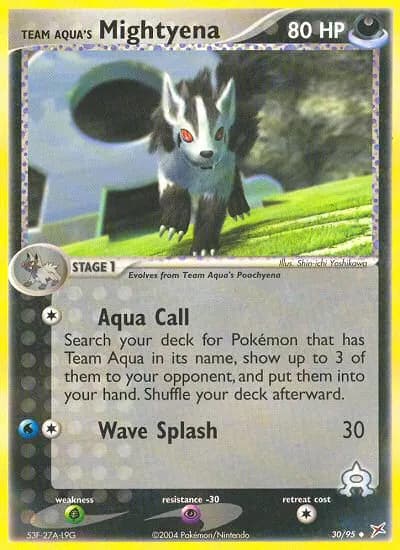 Team Aqua's Mightyena — Team Magma vs Team Aqua 30 Pokémon card