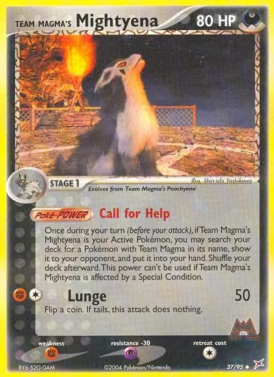 Team Magma's Mightyena — Team Magma vs Team Aqua 37 Pokémon card