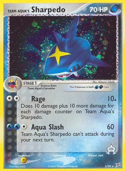 Team Aqua's Sharpedo — Team Magma vs Team Aqua 5 Pokémon card