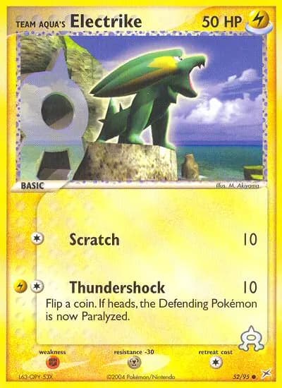 Team Aqua's Electrike — Team Magma vs Team Aqua 52 Pokémon card