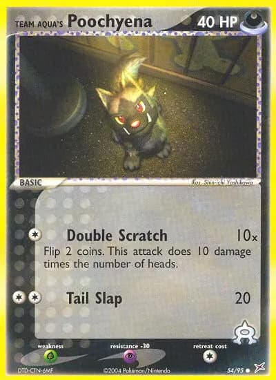 Team Aqua's Poochyena — Team Magma vs Team Aqua 54 Pokémon card