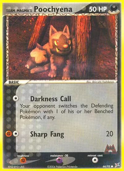 Team Magma's Poochyena — Team Magma vs Team Aqua 66 Pokémon card