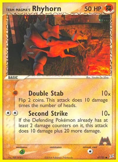 Team Magma's Rhyhorn — Team Magma vs Team Aqua 67 Pokémon card