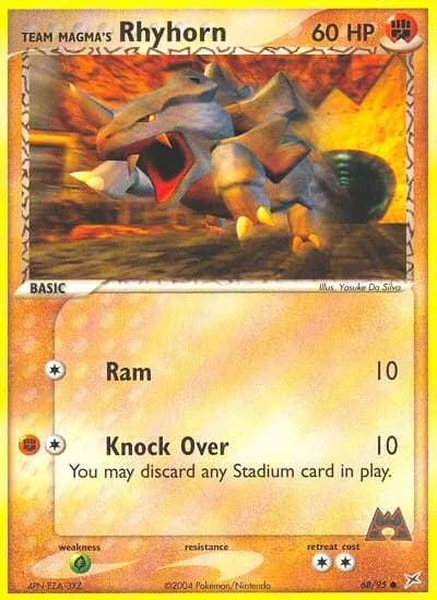 Team Magma's Rhyhorn — Team Magma vs Team Aqua 68 Pokémon card