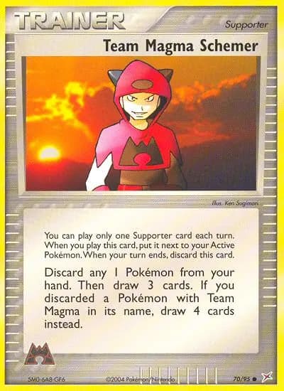 Team Magma Schemer — Team Magma vs Team Aqua 70 Pokémon card