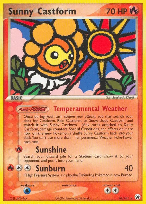 Sunny Castform — Hidden Legends 26 Pokémon card