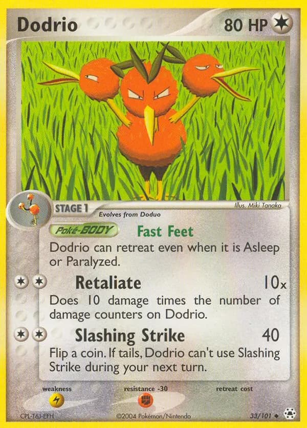 Dodrio — Hidden Legends 33 Pokémon card