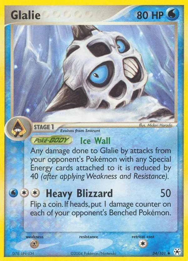 Glalie — Hidden Legends 34 Pokémon card