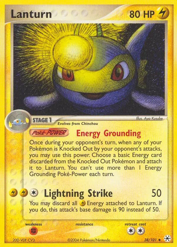 Lanturn — Hidden Legends 38 Pokémon card