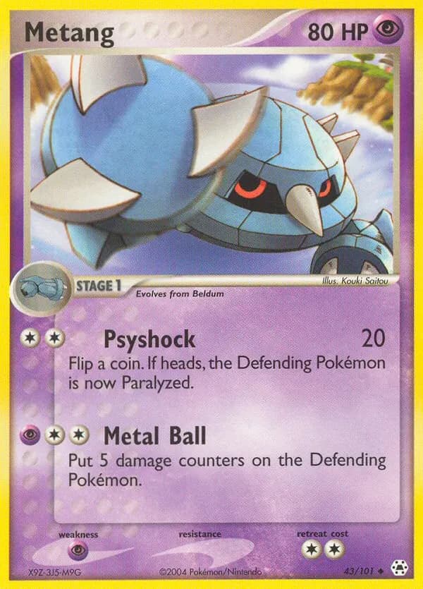 Metang — Hidden Legends 43 Pokémon card