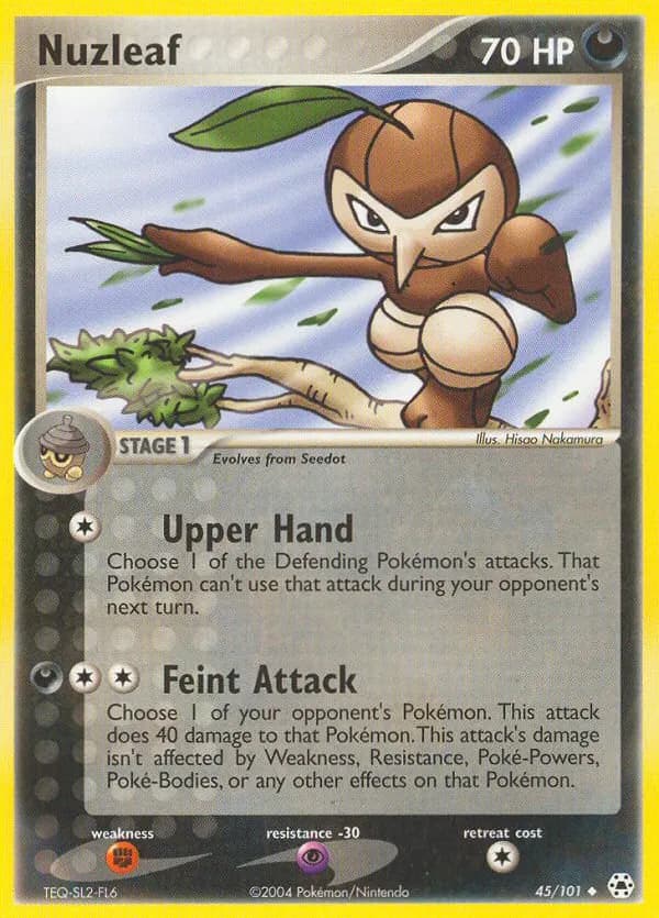 Nuzleaf — Hidden Legends 45 Pokémon card