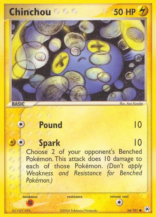 Chinchou — Hidden Legends 56 Pokémon card