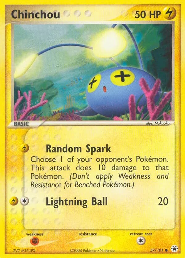 Chinchou — Hidden Legends 57 Pokémon card