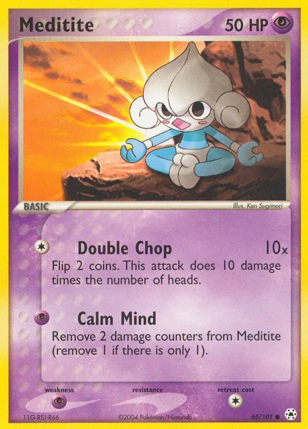 Meditite — Hidden Legends 65 Pokémon card
