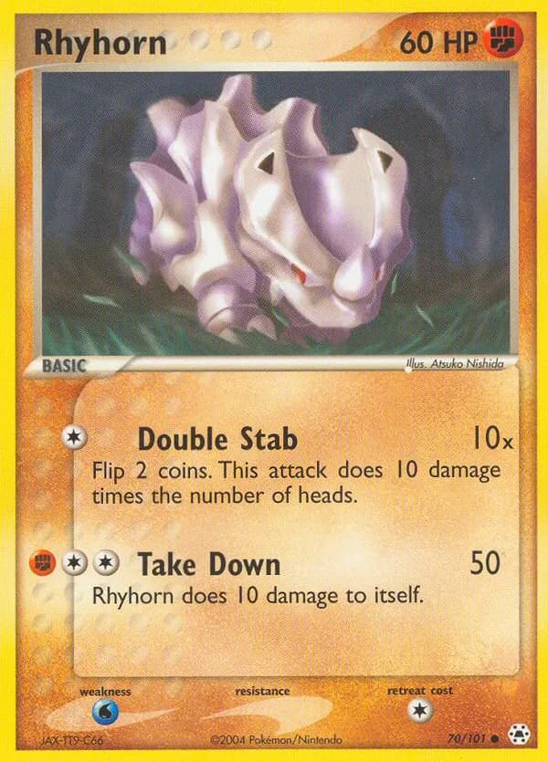 Rhyhorn — Hidden Legends 70 Pokémon card
