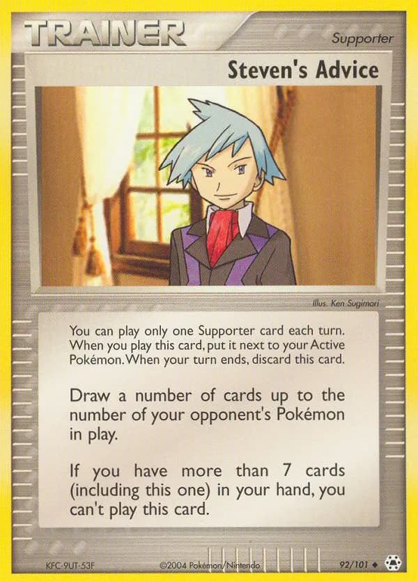 Steven's Advice — Hidden Legends 92 Pokémon card