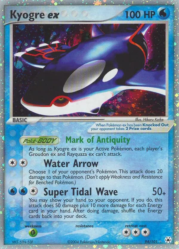 Kyogre ex — Hidden Legends 94 Pokémon card