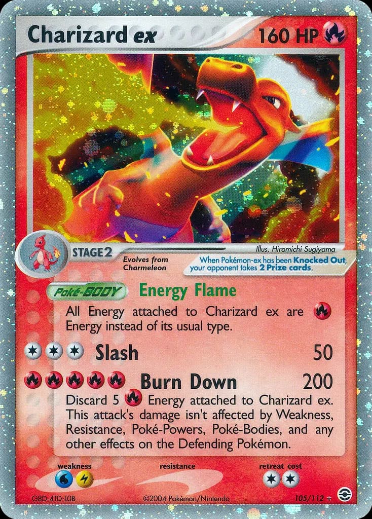 Glurak-ex — EX Feuerrot & Blattgrün 105 German Pokémon card