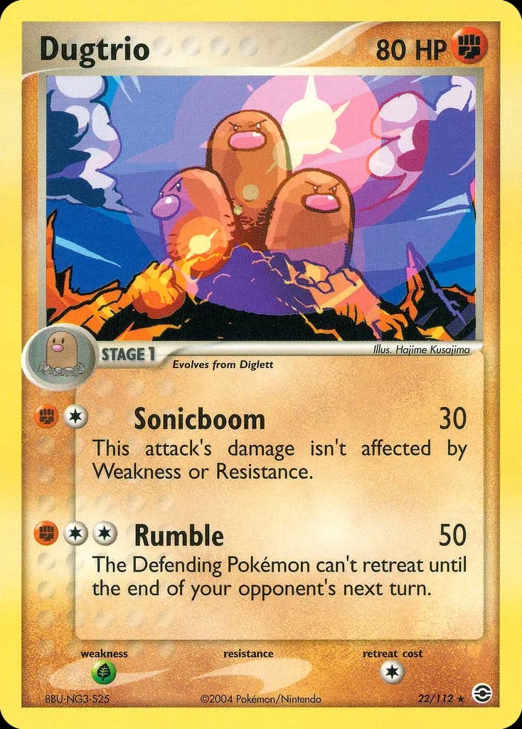 Dugtrio — FireRed & LeafGreen 22 Pokémon card