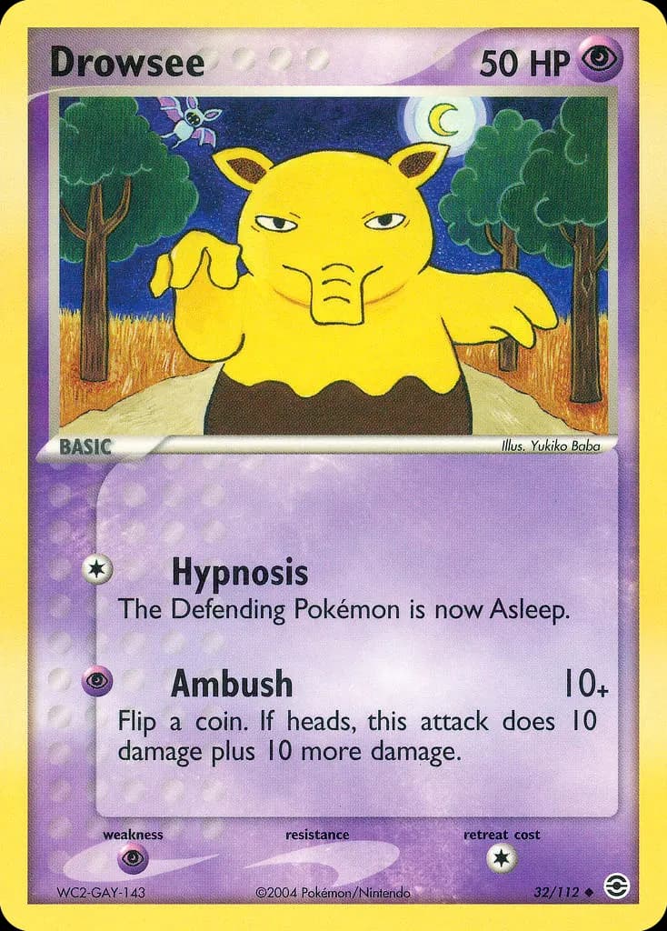 Drowzee — FireRed & LeafGreen 32 Pokémon card